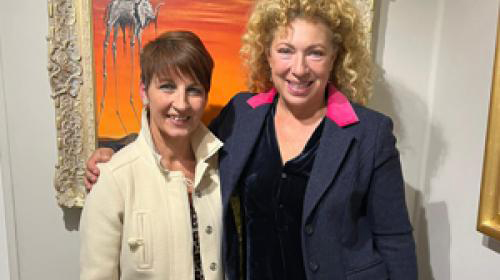 Annad Kennedy and Alex Kingston attending Genuine Fakes book launch